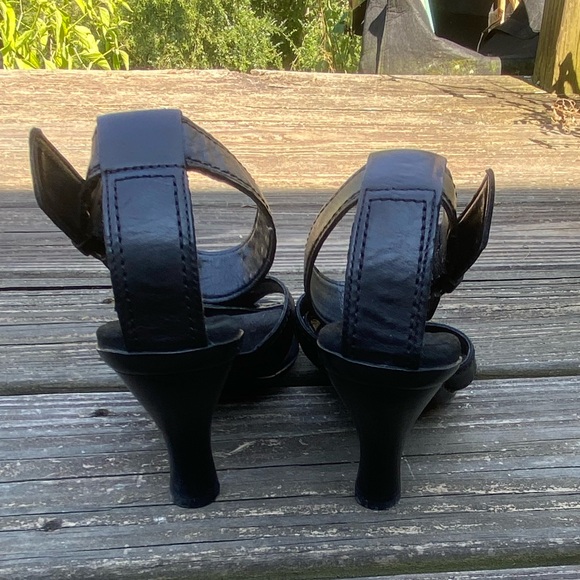 Enzo Angiolini genuine black leather heels size 6 Made in Brazil ankle strap - Picture 6 of 15